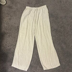 Stradivarius linen tan pants